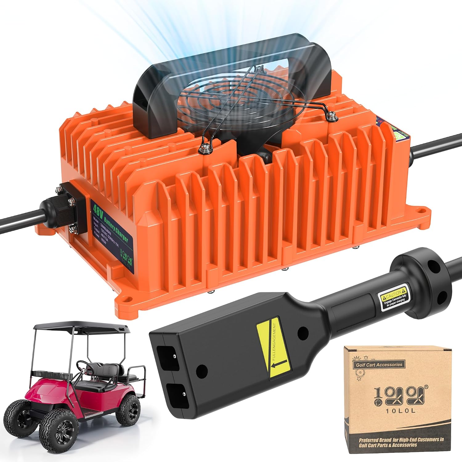 Orange EZGO TXT Golf Cart Battery Charger