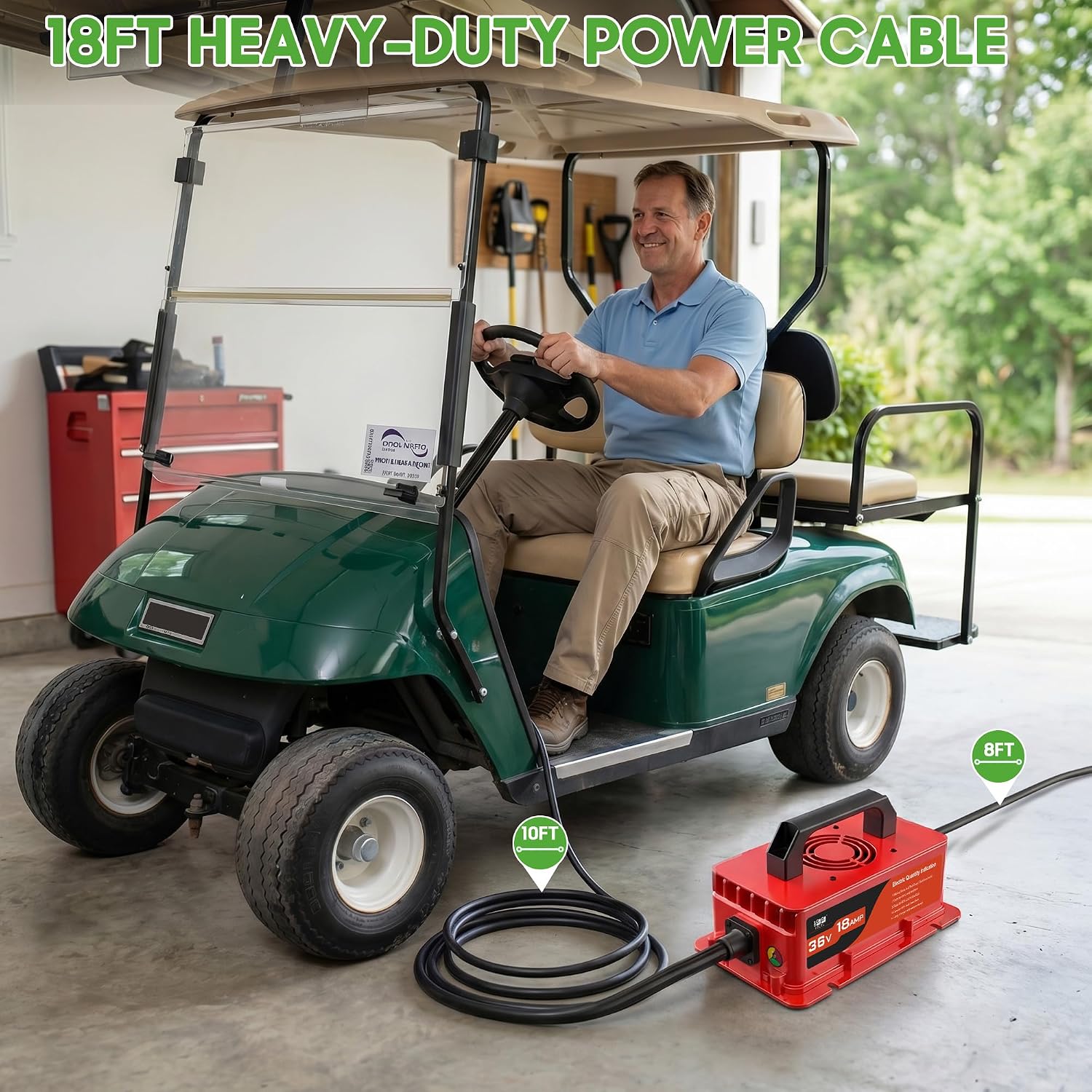 10L0L 36 Volt Smart Golf Cart Battery Charger for EZGO TXT