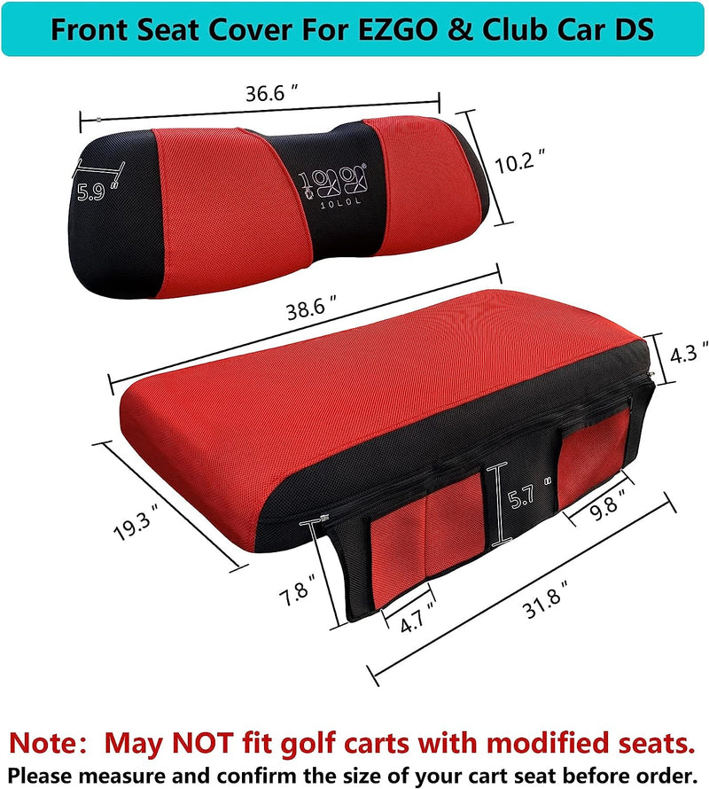Club Car DS Seat Cover Size