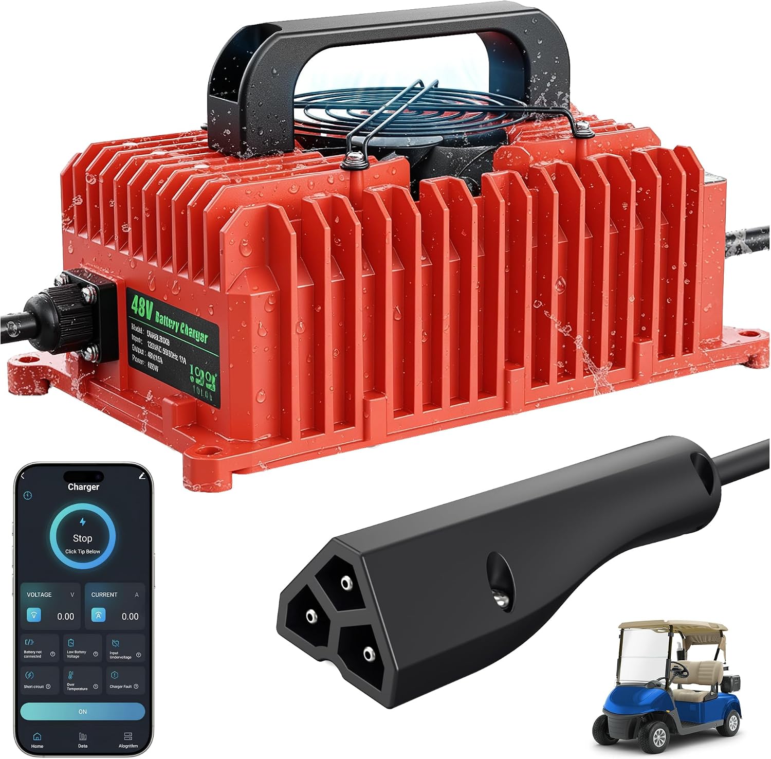 Red EZGO Golf Cart Battery Charger