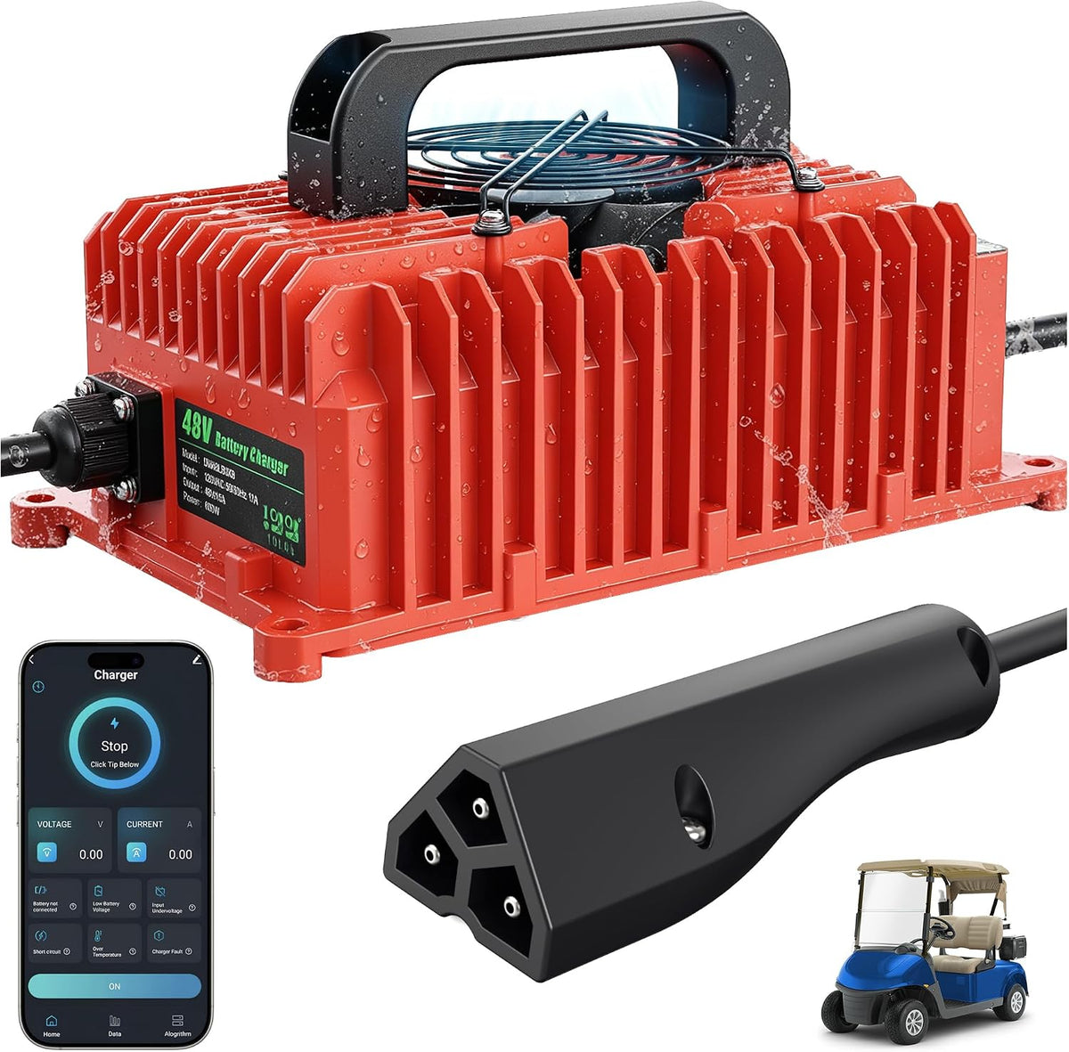 Red EZGO Golf Cart Battery Charger