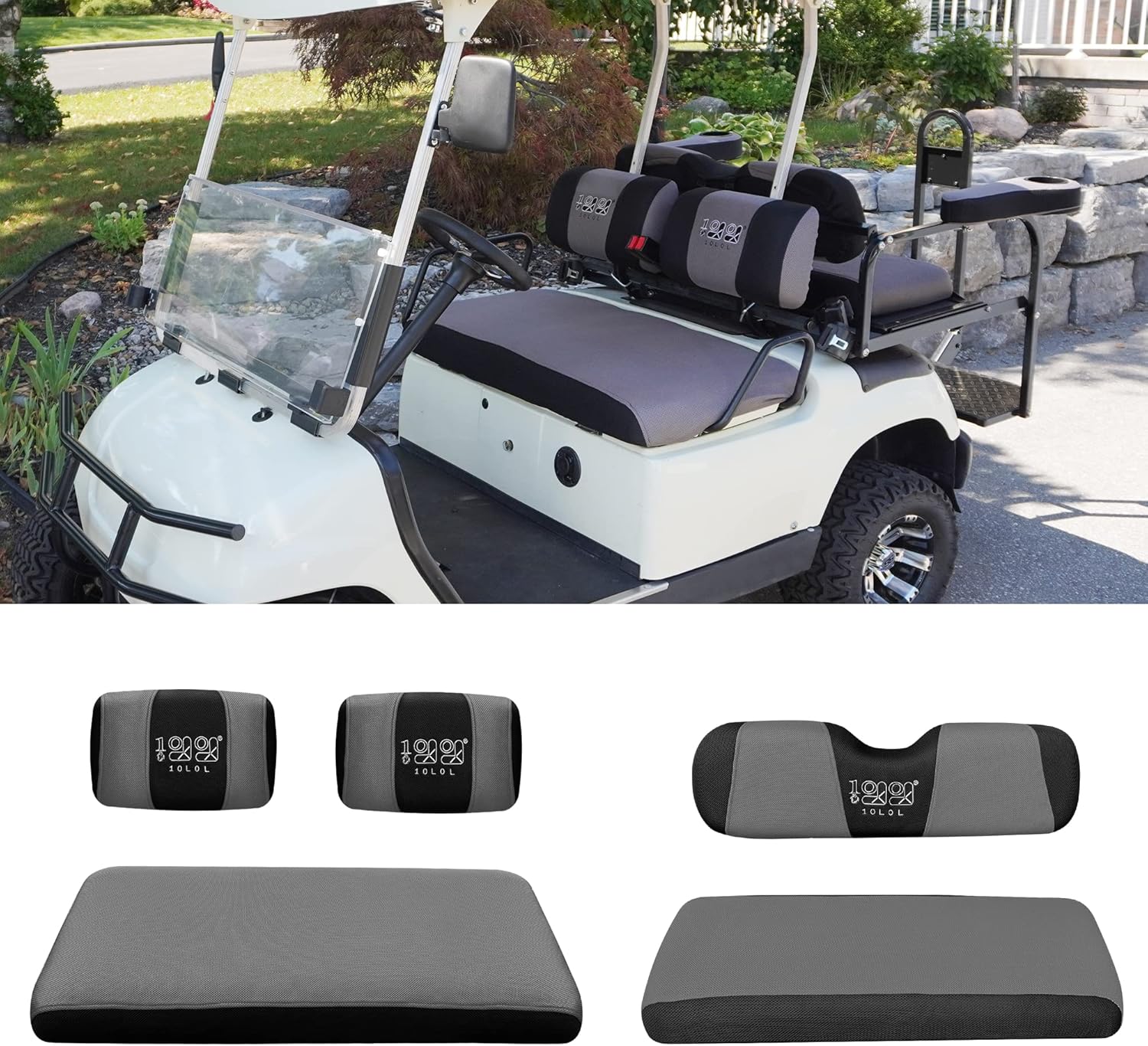 Grey Golf Cart Seat Cover Set