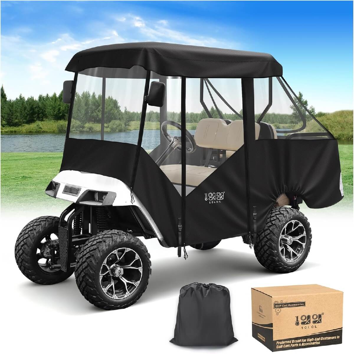 10L0L 4-Passenger Deluxe Golf Cart Enclosure for EZGO TXT