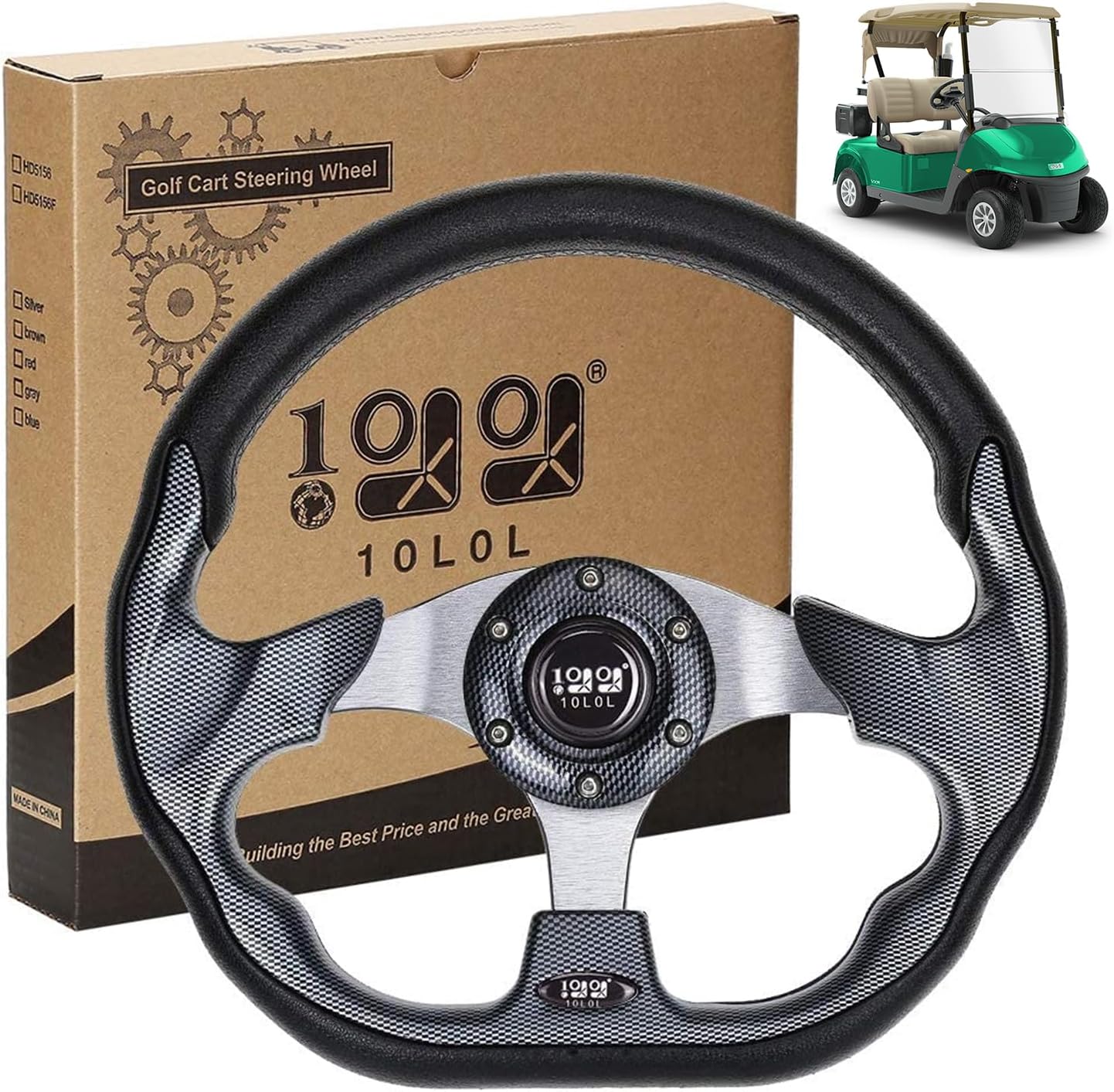 13" Golf Cart Steering Sandalwood Magnet Gray