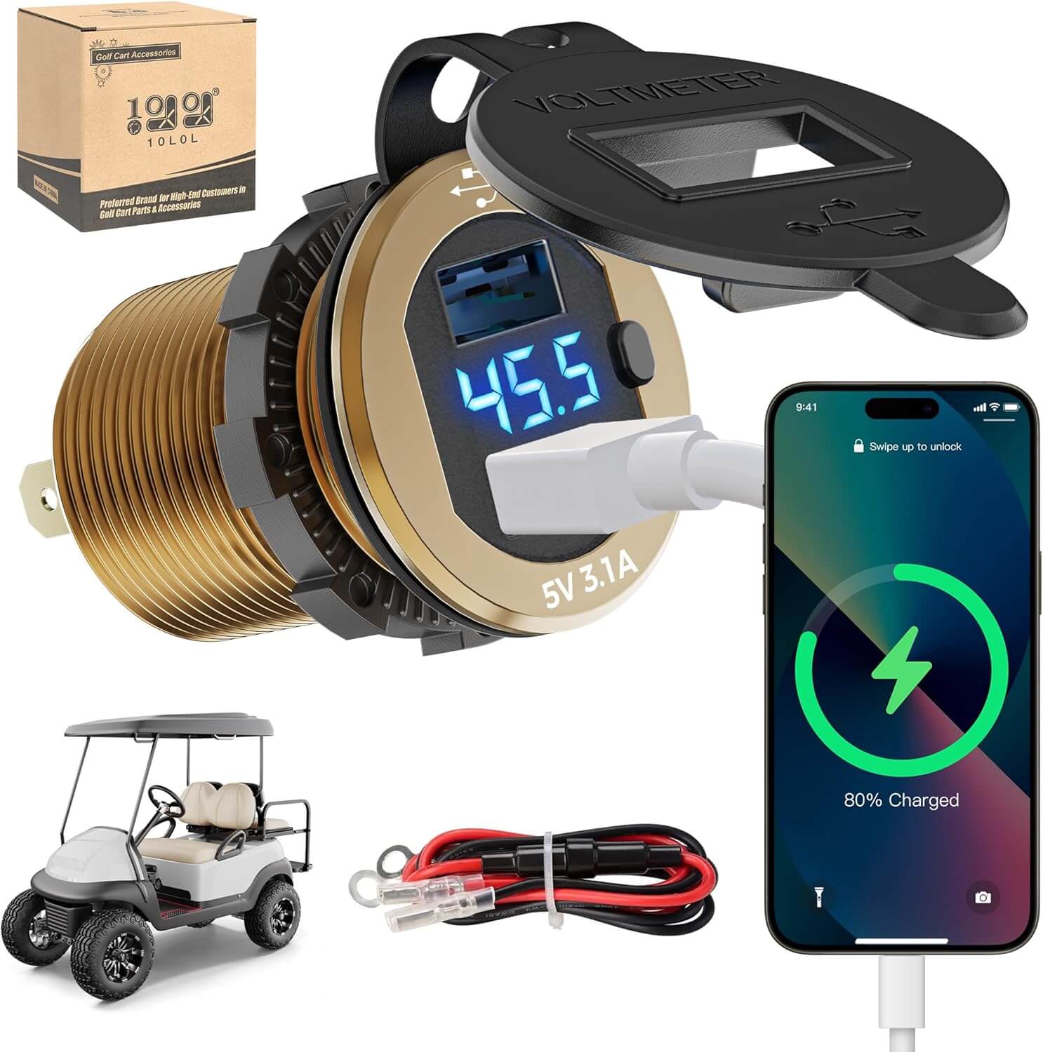 Golden Golf Cart USB Charger