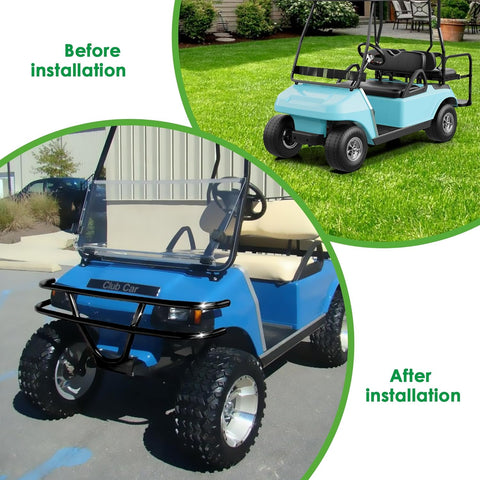 Golf cart bumper before and after installation