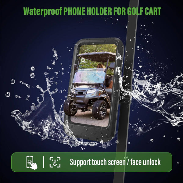 Universal Golf Cart Phone Holder Waterproof 360° Rotation Shockproof Non-slip