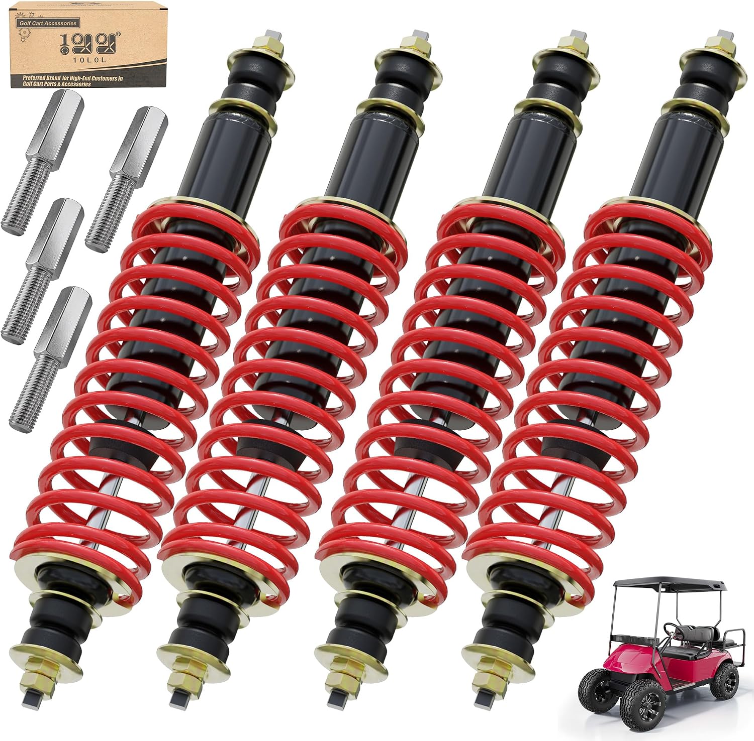 Red Golf Cart Shock Absorber Set