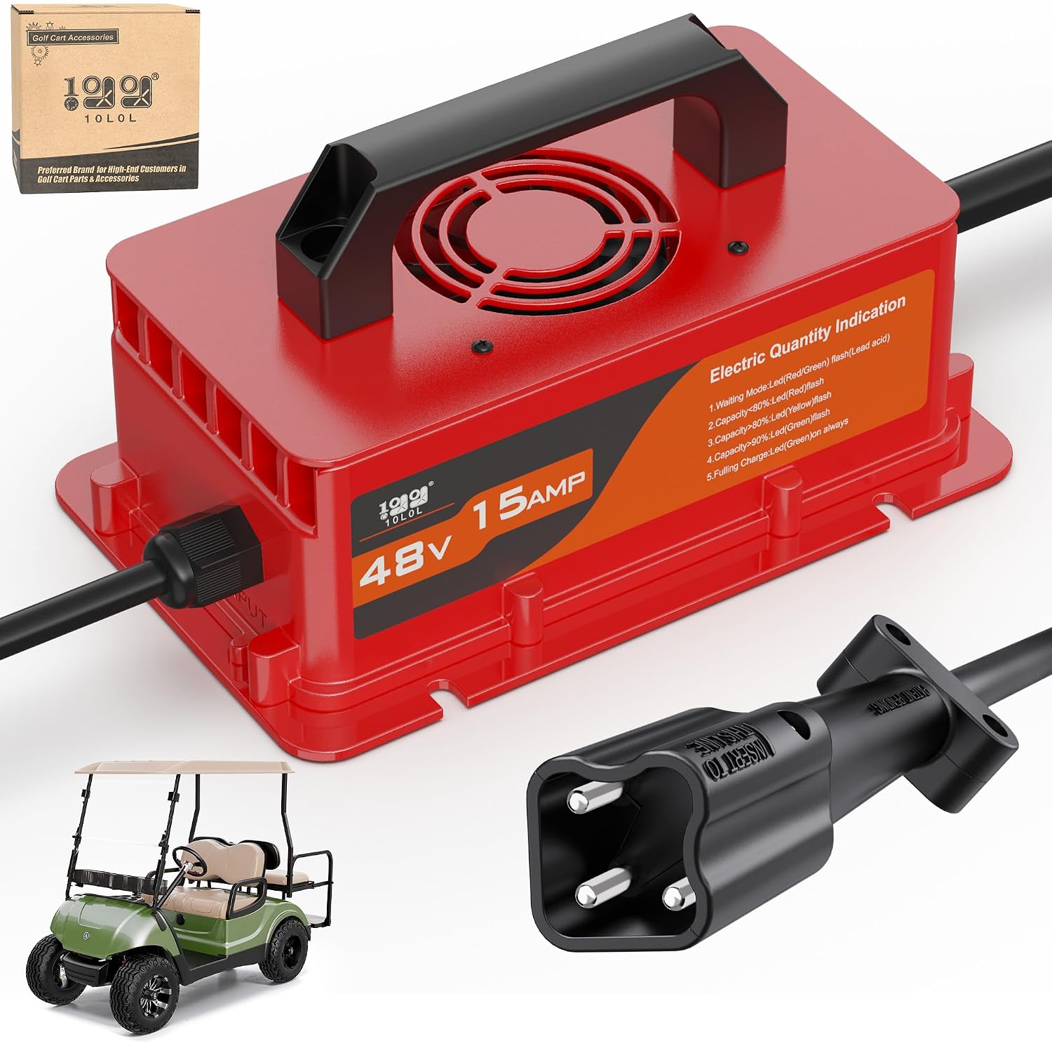 Red Yamaha 48V Golf Cart Battery Charger