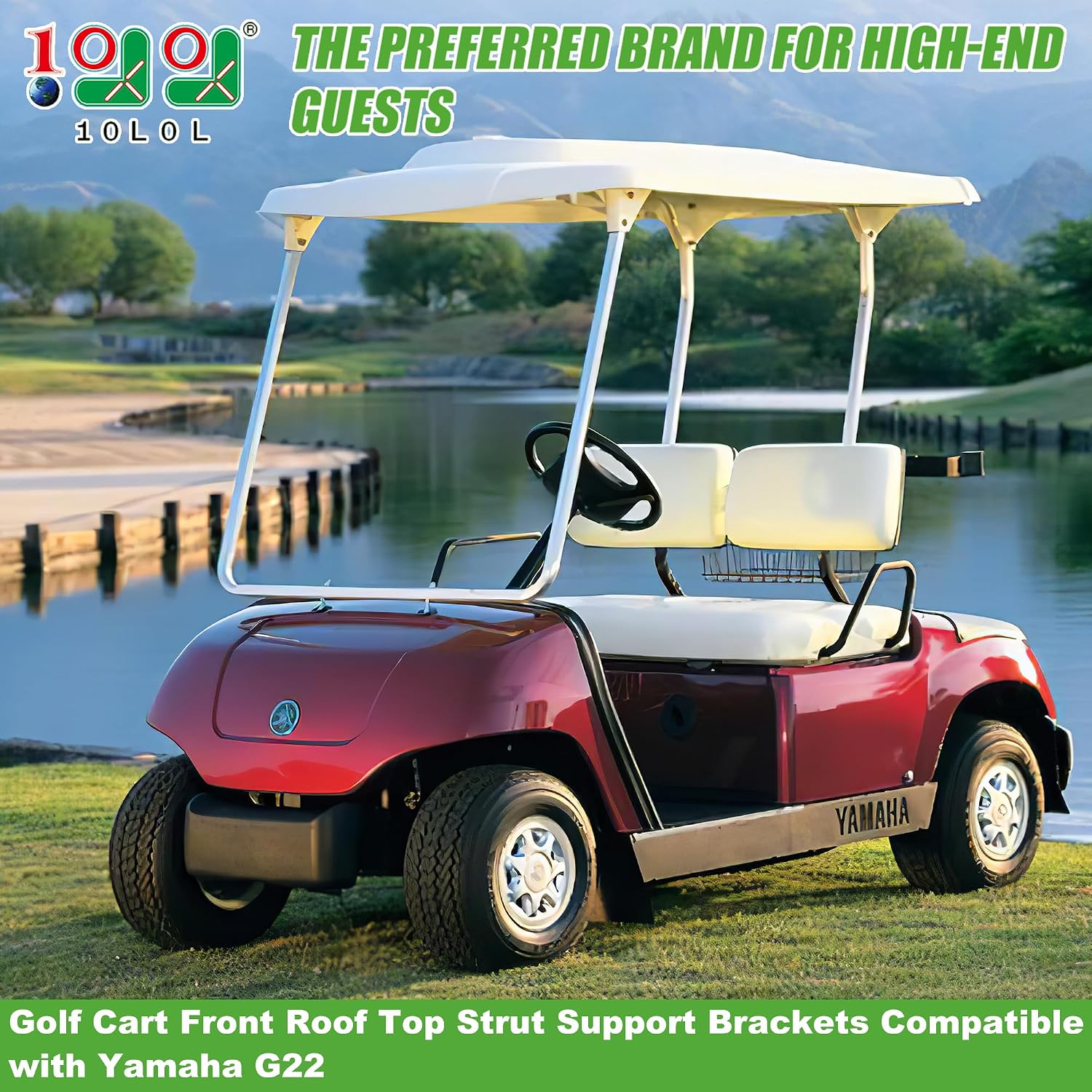 10L0L Golf Cart Front Roof Strut Brackets for Yamaha G22