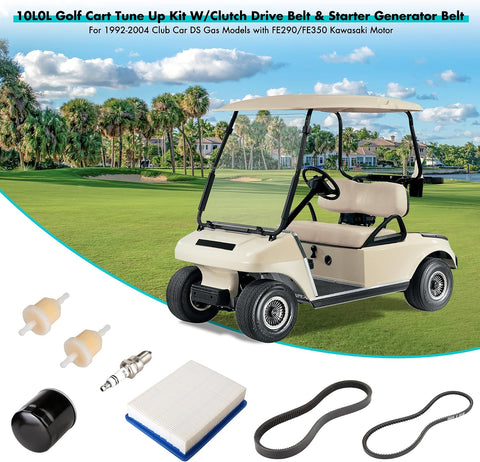 10L0L Golf Cart Tune Up Kit & Drive Starter Belt for Club Car DS