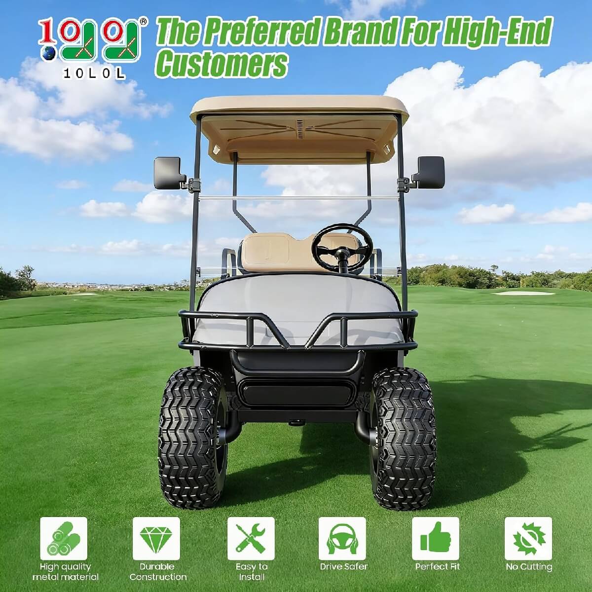 10L0L Golf Cart Black Brush Guard