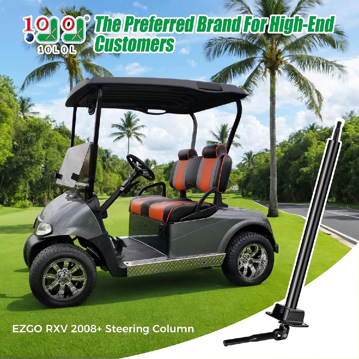 10L0L Golf Cart Steering Column Shaft Assembly for 2008-2019 EZGO RXV