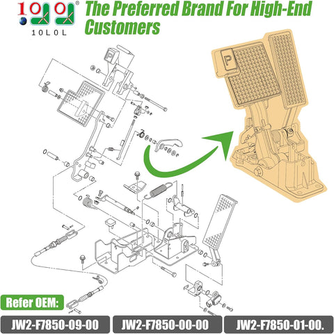 10L0L Golf Cart Pedal Assembly for Yamaha Golf Cart Replace