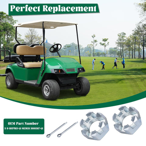 Golf Cart Hexagon Slotted Nut & Pinning for EZGO TXT 1976-Up