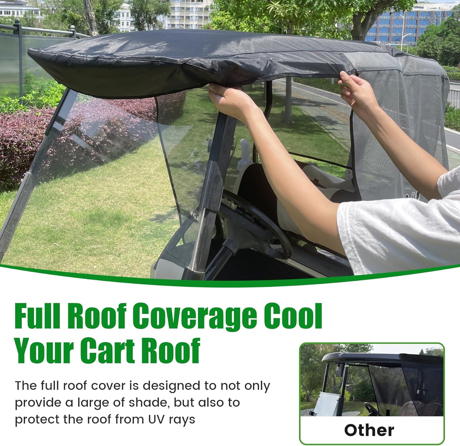 Golf Cart Sunshade Cover for Yamaha 2 Passenger G14 G16 G22 G29 Drive2