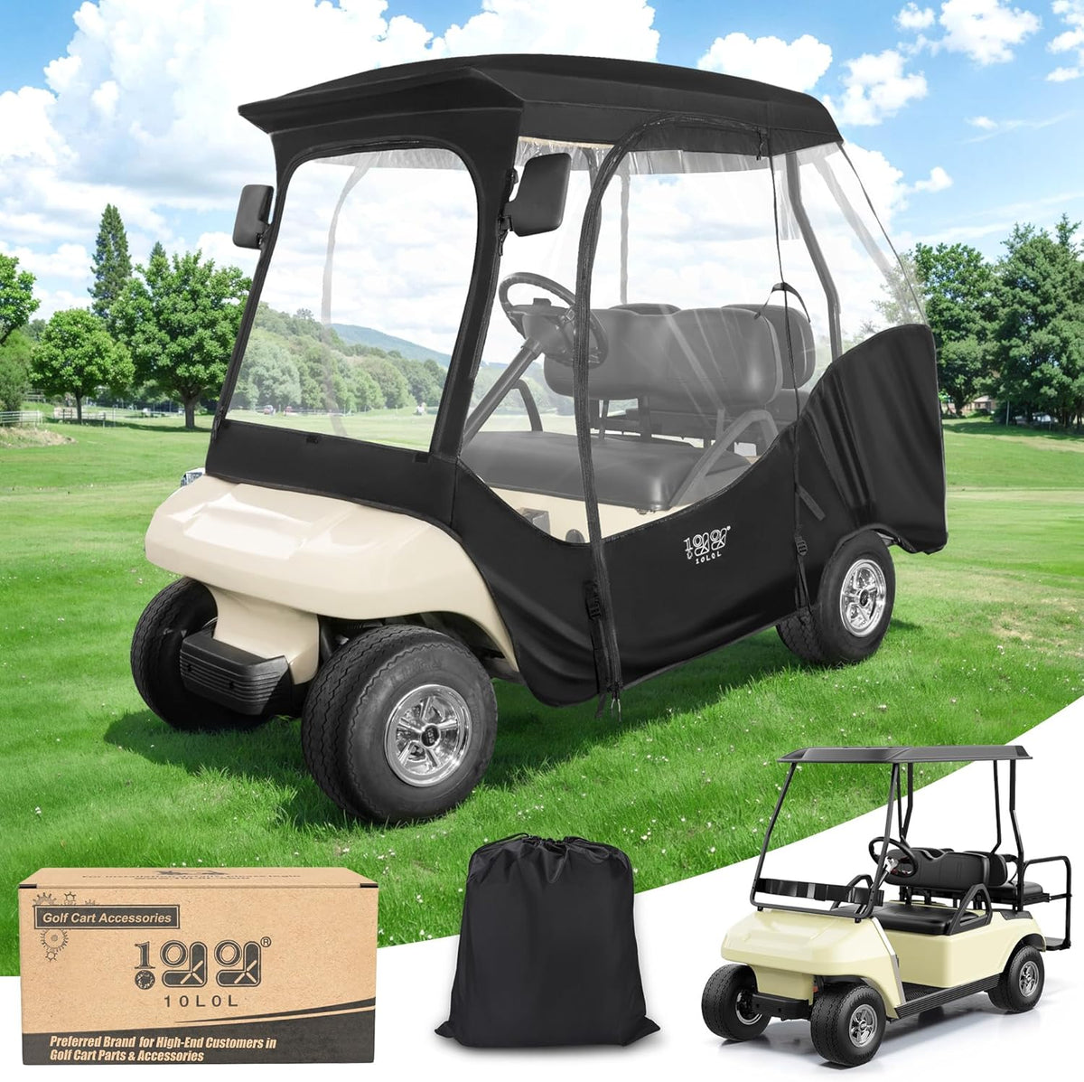 10L0L 4 Passenger Golf Cart Enclosure for Club Car DS