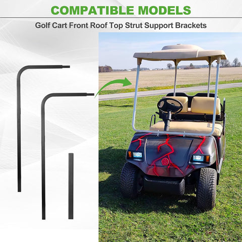 Golf Cart Front Roof Top Strut Support Brackets