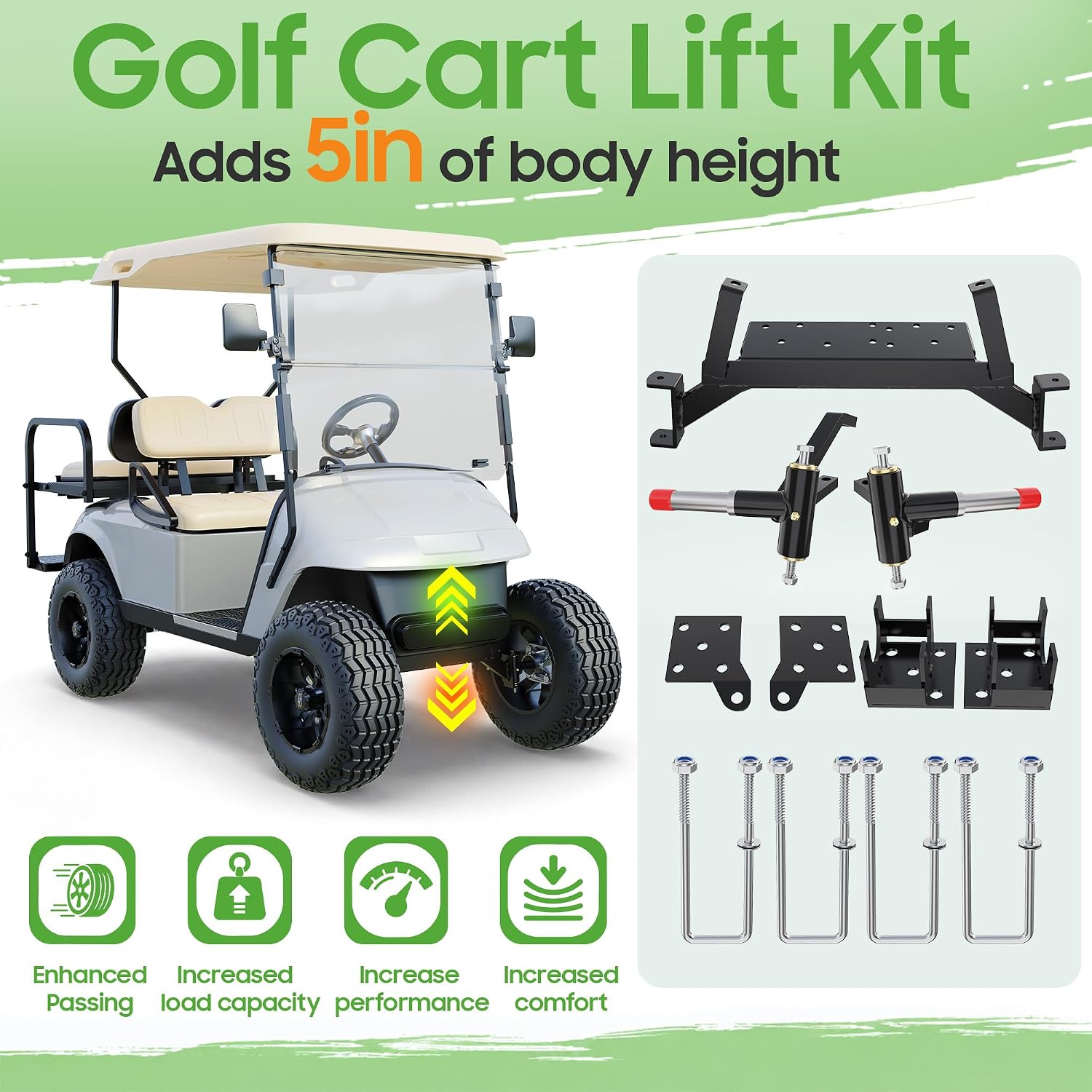 Golf Cart Lift Kit 5in with Spindle Assembly