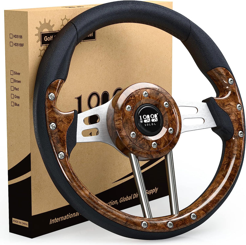 Brown golf cart steering wheel