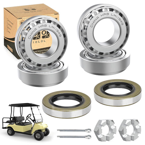 Golf Cart Front Wheel Hub Bearings & Oil Seals Kit for Club Car DS & Carryall