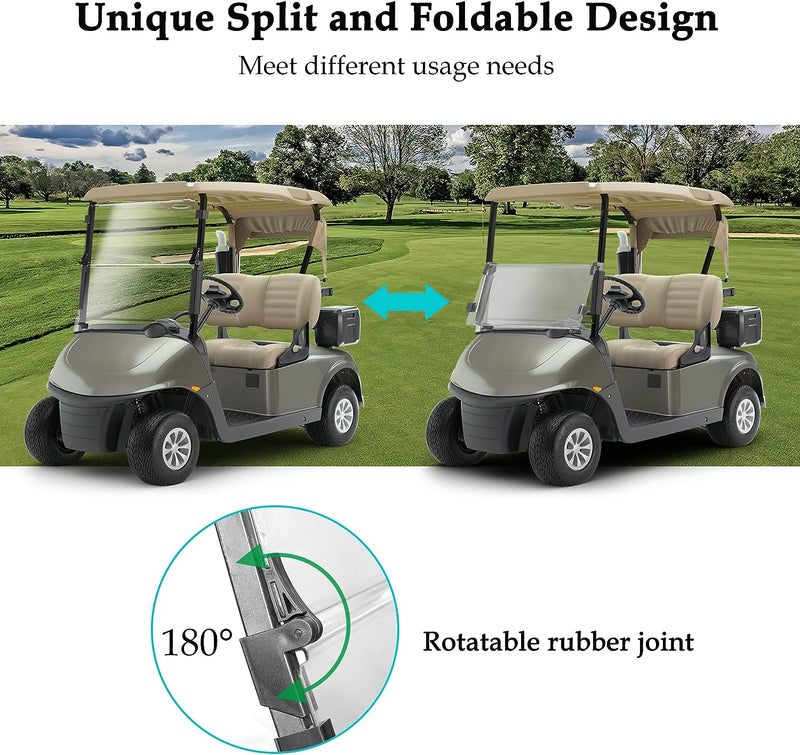 Foldable EZGO golf cart windshield