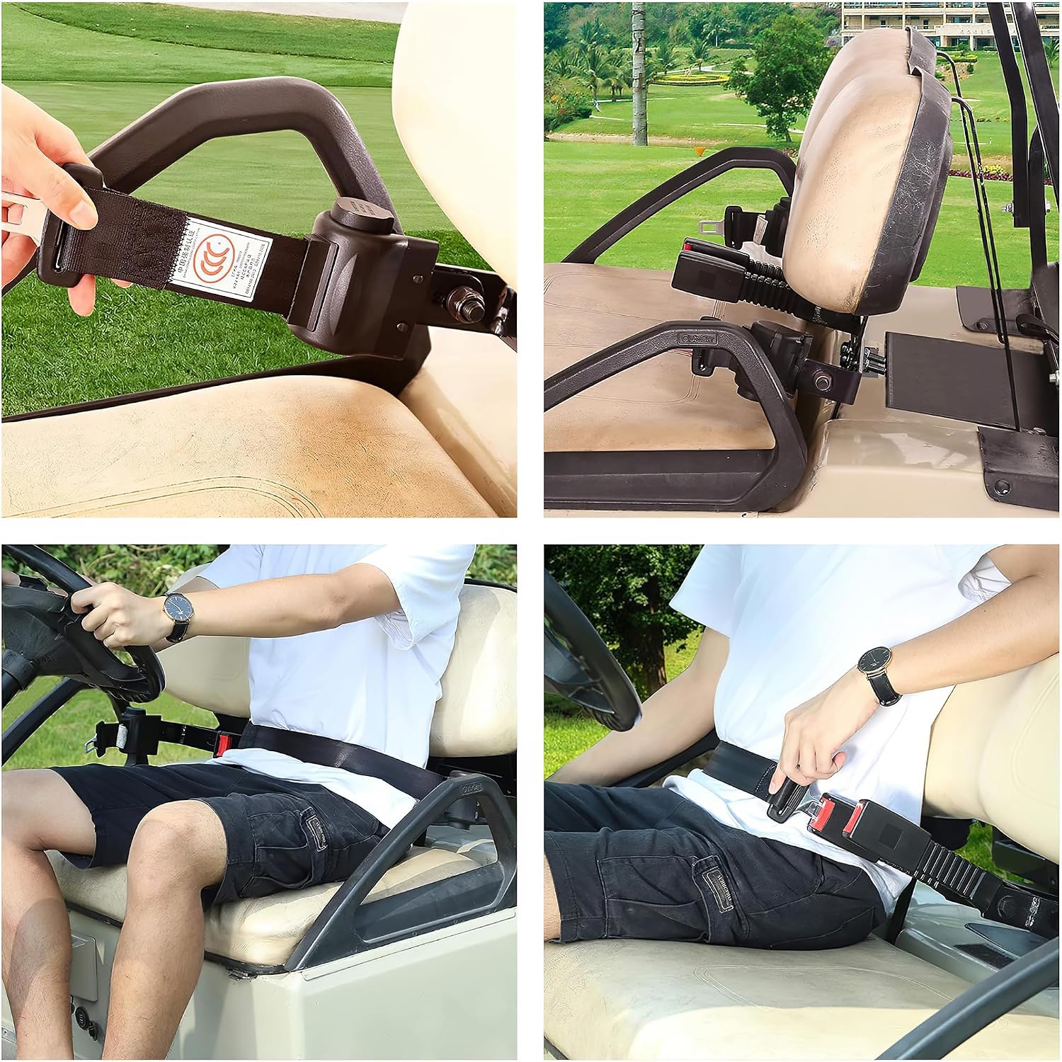 10L0L 2-Point Golf Cart Seat Belts with Retractable Belts & Brackets