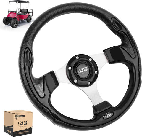 Black Golf Cart Steering Wheel for EZGO, Club Car & Yamaha