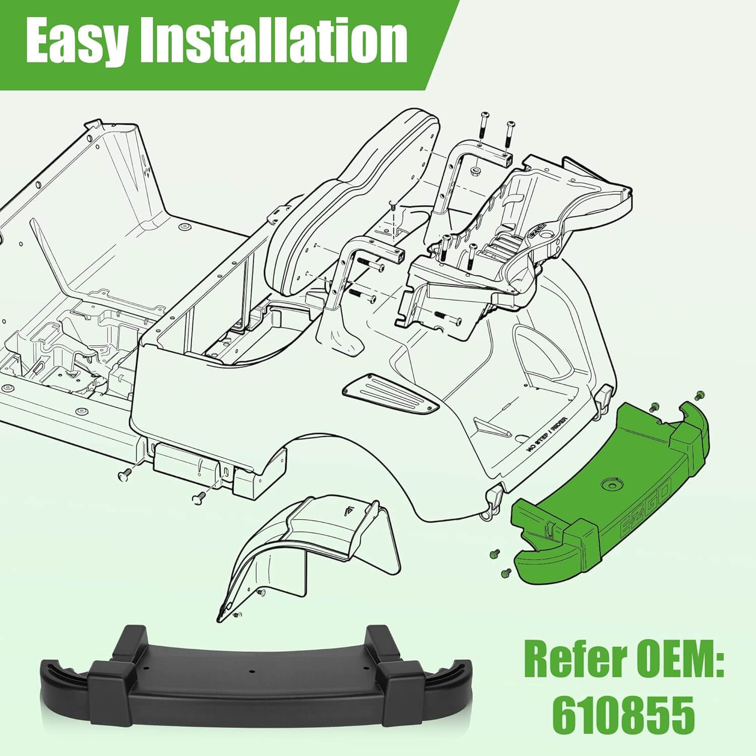peg perego parts coupon code Golf Cart Rear Bumper for EZGO RXV