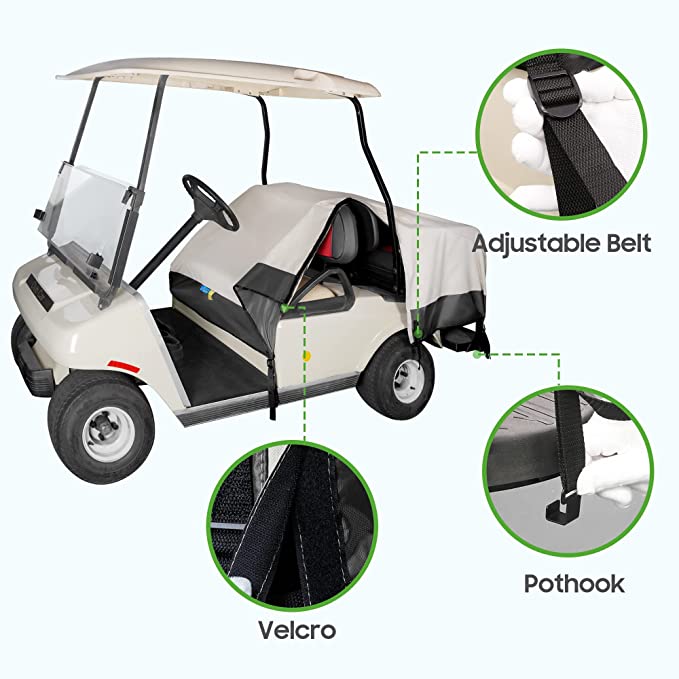 10L0L 4 Passenger Golf Cart Cover Fits EZGO, Club Car, Yamaha Seat, Two Color Options Available
