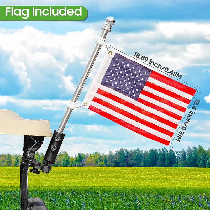 10L0L Golf Cart Flags with Pole and Mount