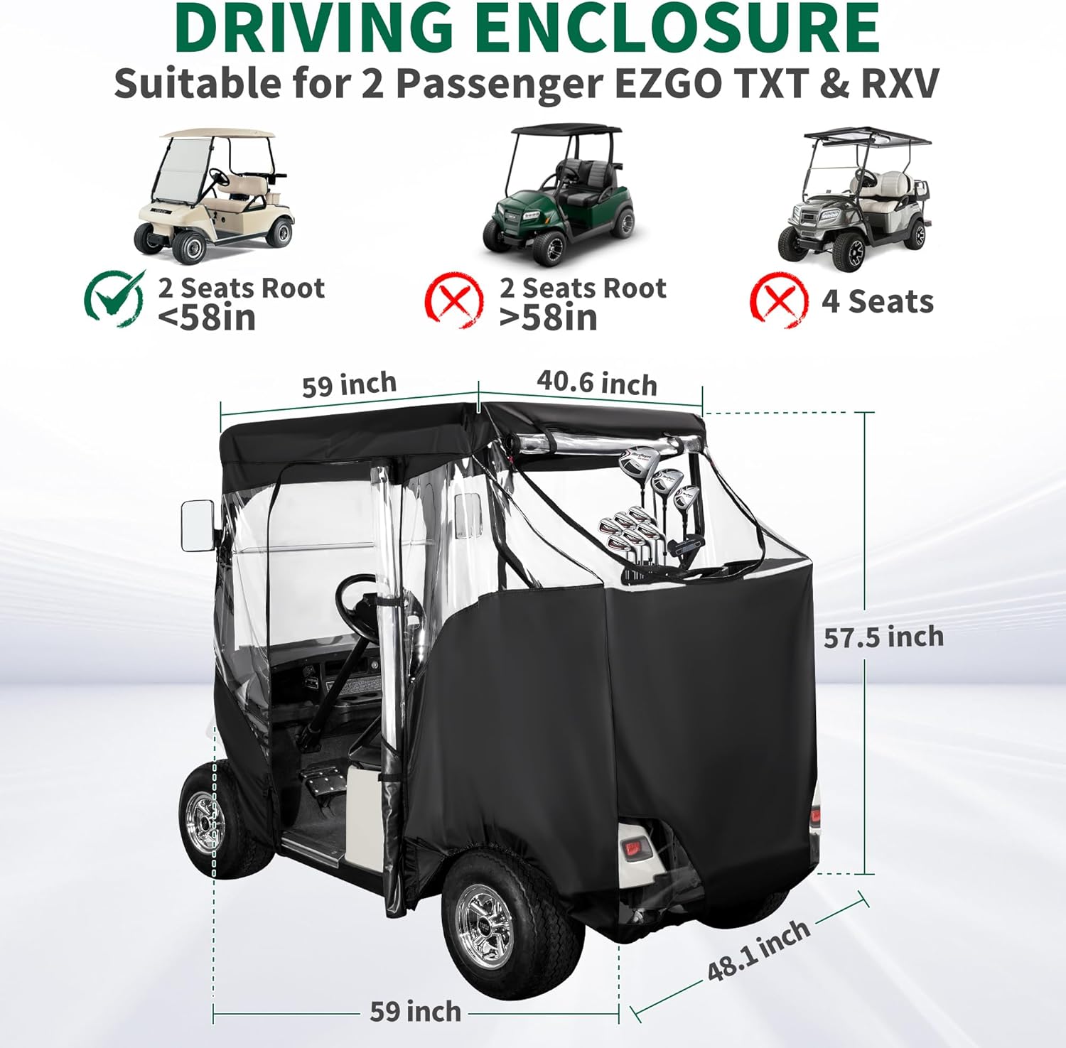 EZGO Golf Cart Enclosure for TXT & RXV