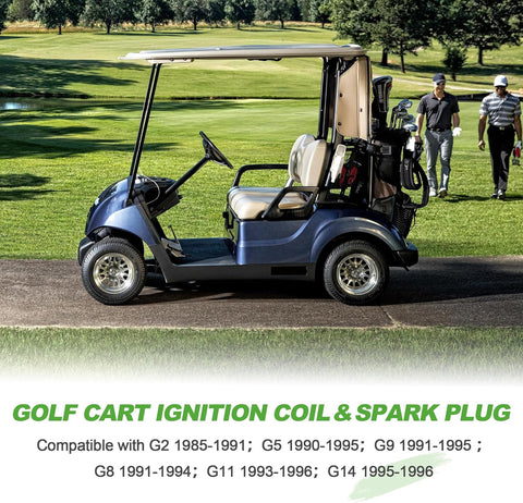 Golf Cart Ignition Coil & Spark Plug Compatible with Yamaha G2 G5 G8 G9 G11 G14