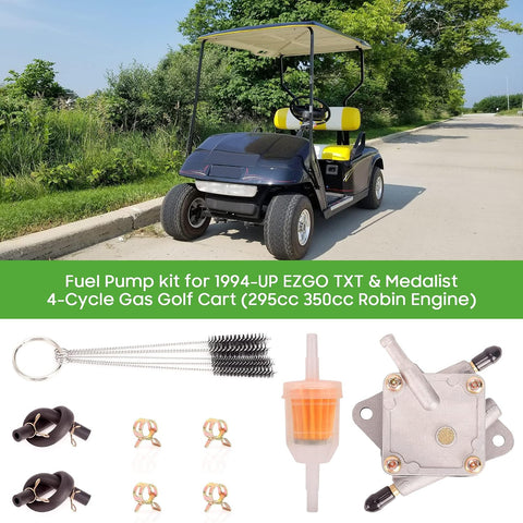 Fuel pump kit for 1994-2003 EZGO TXT & Medalist gas golf carts with 295cc or 350cc Robin engines.