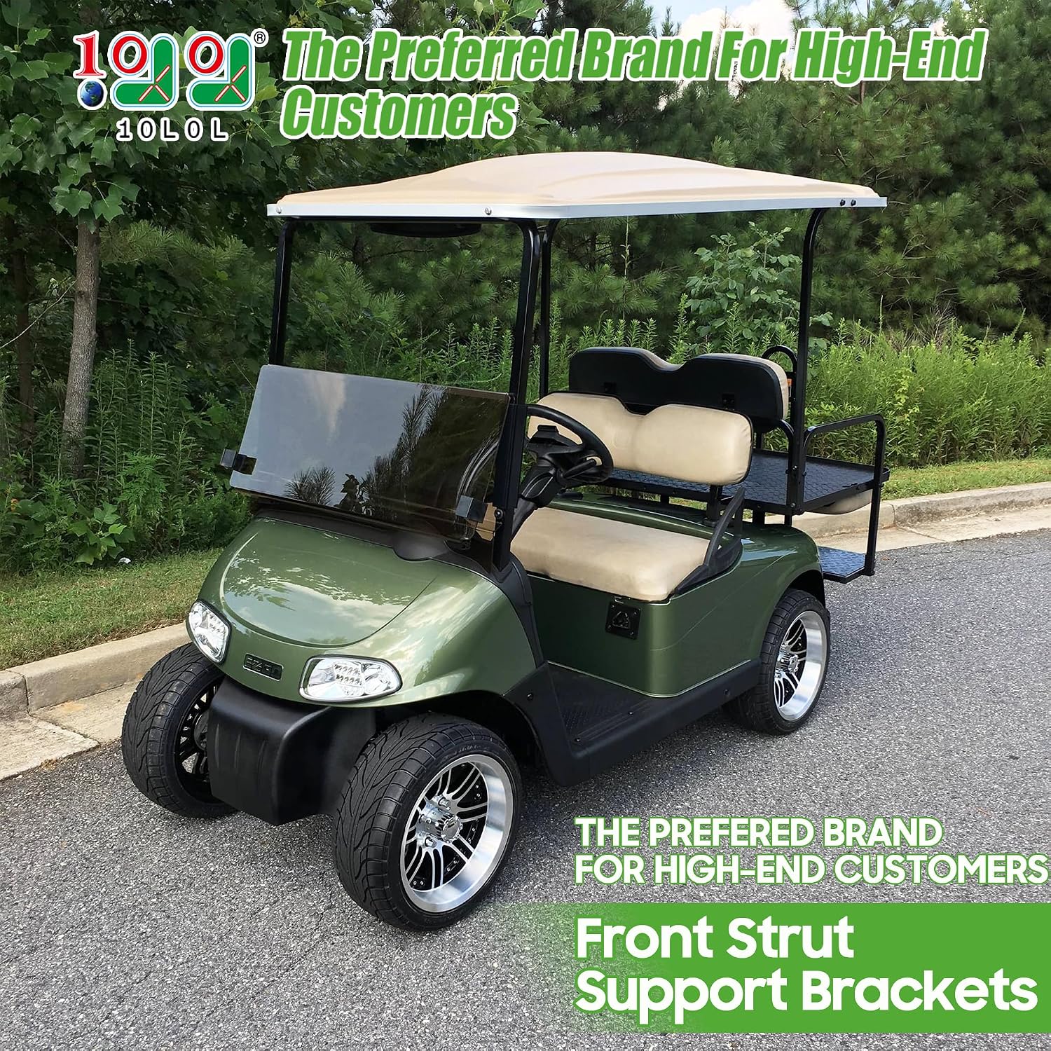 10L0L Golf Cart Front Roof Support Brackets for EZGO RXV 2008-Up