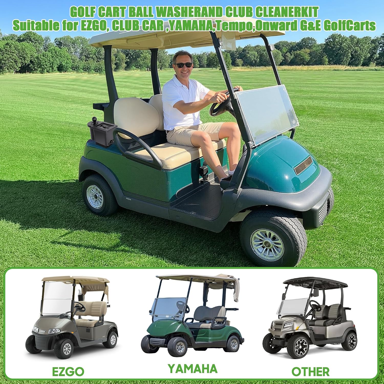 Golf Cart Ball Washer & Club Cleaner Kit