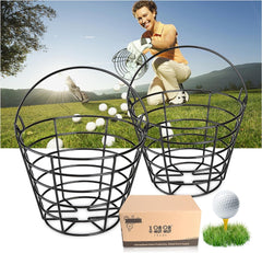 Golf ball bucket full body metal with handle can hold 50 golf balls