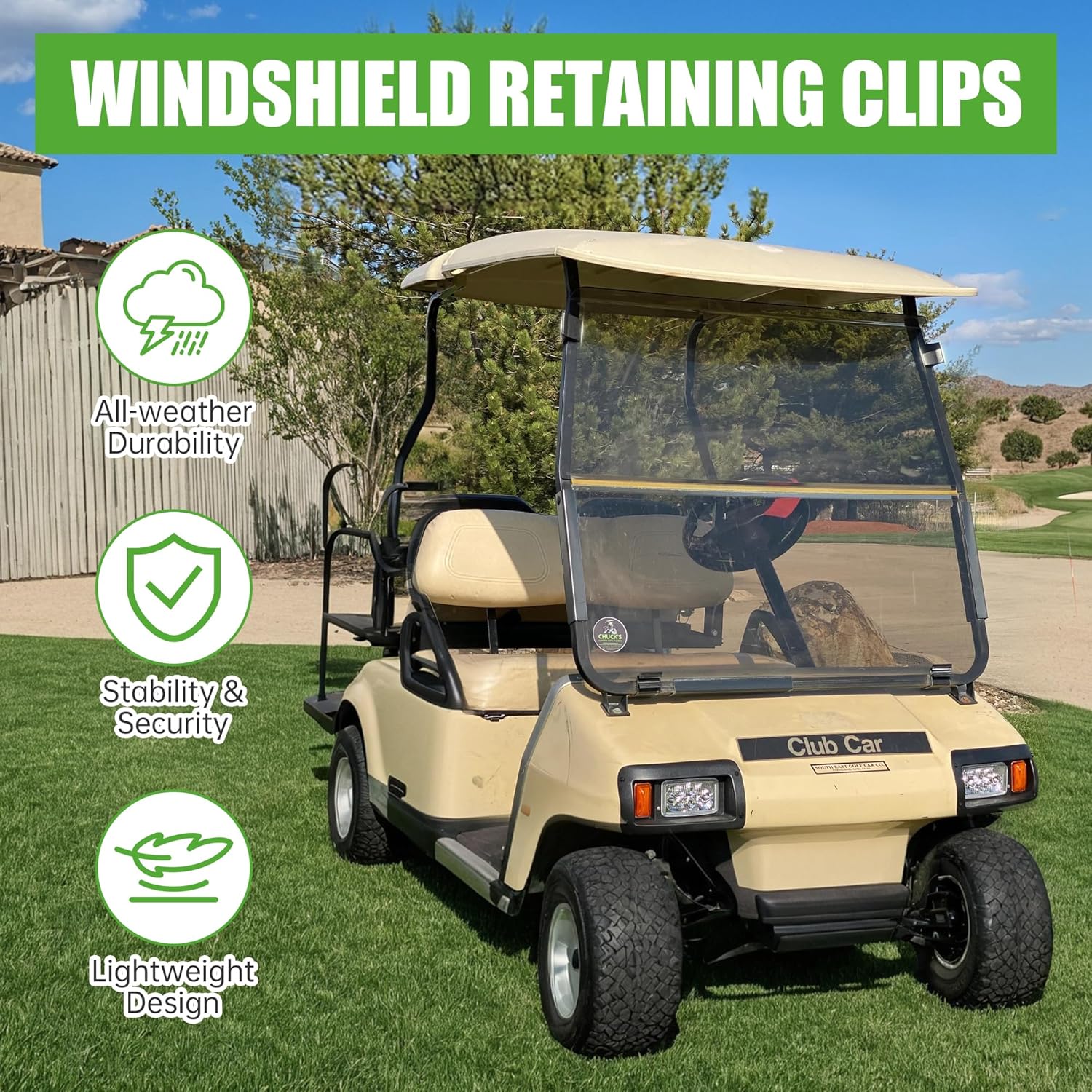 Golf Cart Windshield Retaining Clips Kit