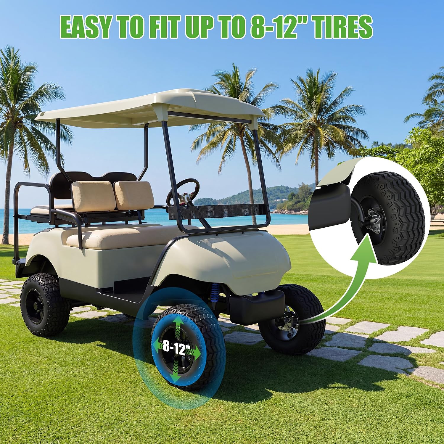 EASY TO FIT UP TO 8-12"TIRES