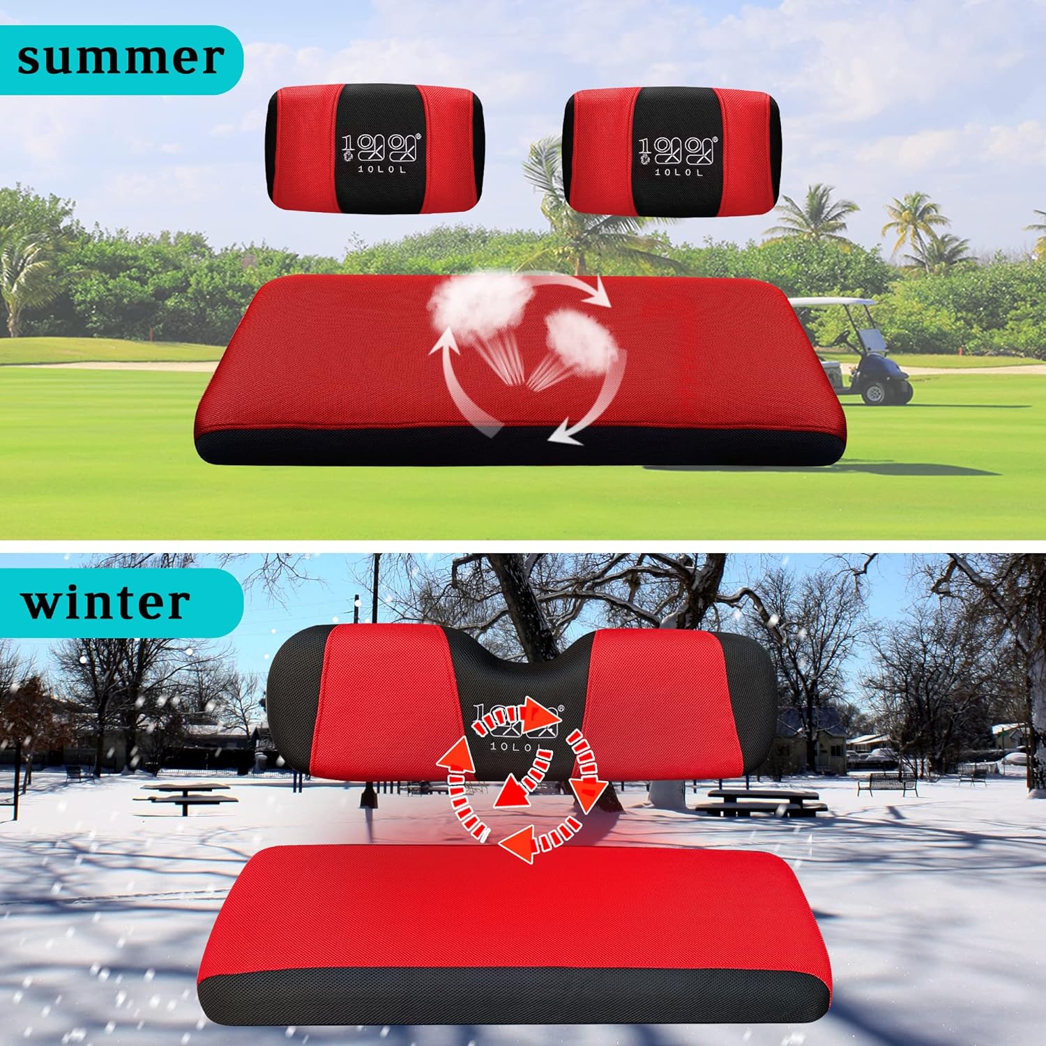 Features of Red Golf Cart Seat Cover