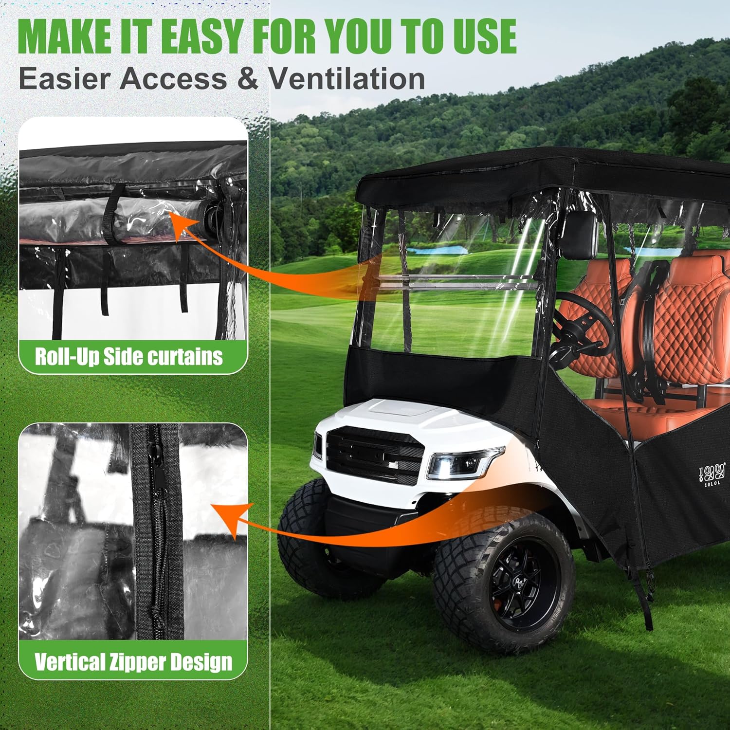 Universal 6/4+2 Passenger Golf Cart Enclosure