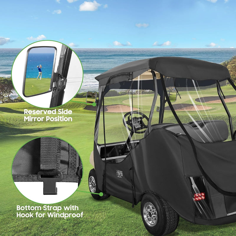 4 Passenger Golf Cart Enclosures with Doors: 10L0L Waterproof Driving Cover for Club Car DS