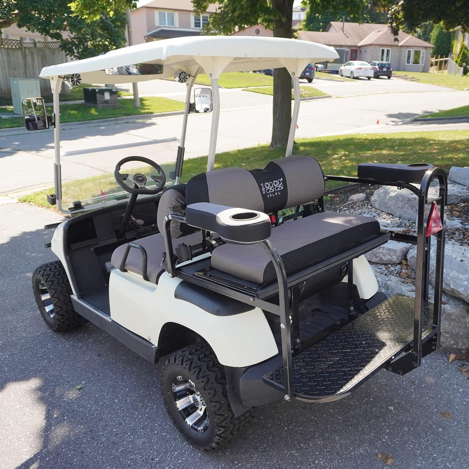 Grey Golf Cart Back Seat Cover