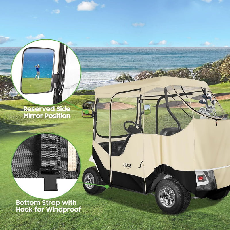 Waterproof Golf Cart Covers for EZGO TXT RXV Portable Golf Cart Enclosure - 10L0L