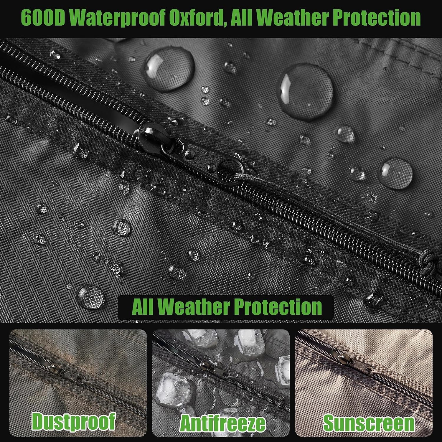 600D Waterproof Oxford, All Weather Protection