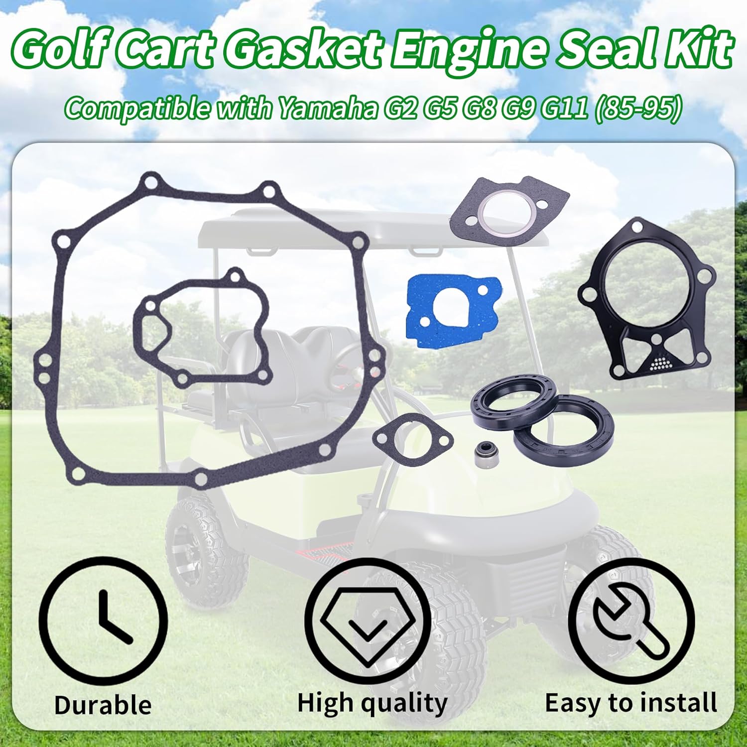 Golf Cart Gasket Engine Seal Kit for Yamaha G2 G5 G8 G9 G11 1985-1995 - 10L0L