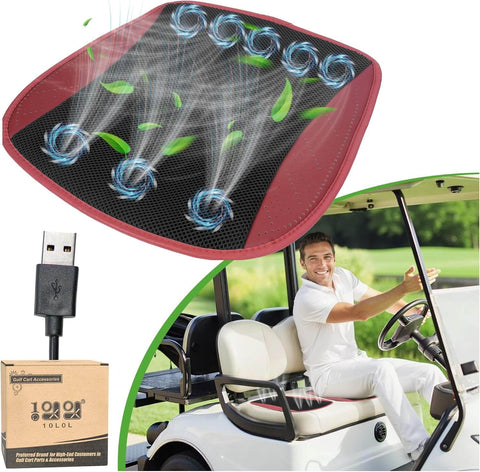 Black and red ventilated seat cushion