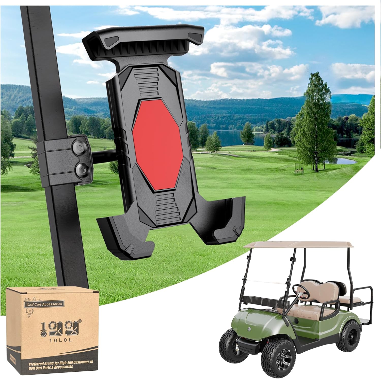 Golf cart red phone holder