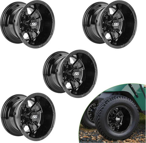 Overall Black Golf Cart Rims