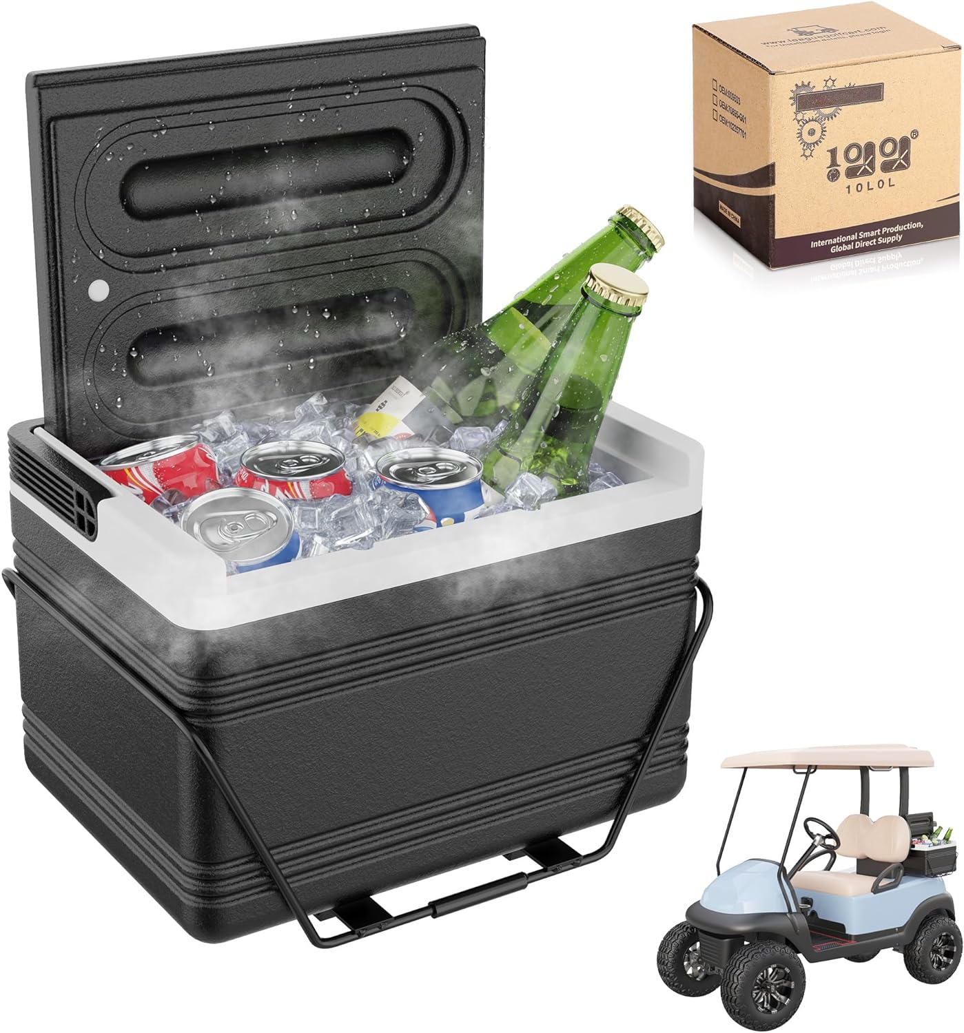 Golf Cart Cooler with Mounting Bracket Kit for EZGO Yamaha Club Car - 10L0L